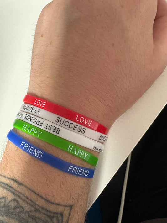 Affirmation Wristbands - Silicone Positive Words, Mental Health And Self-Esteem