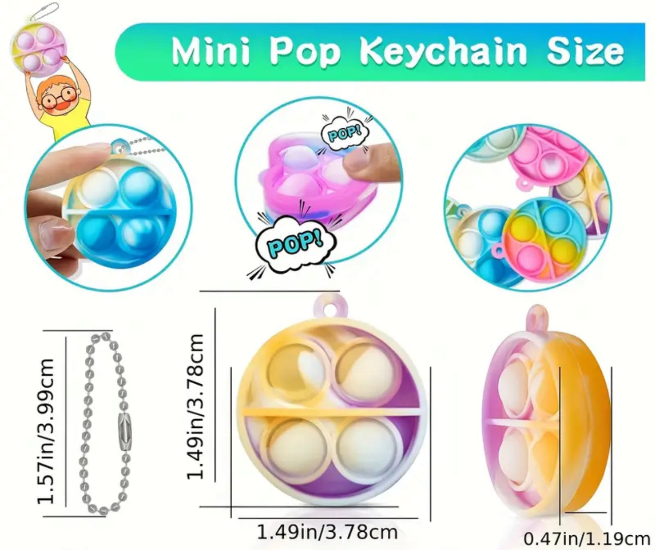 Mini Pop Fidget Keychains